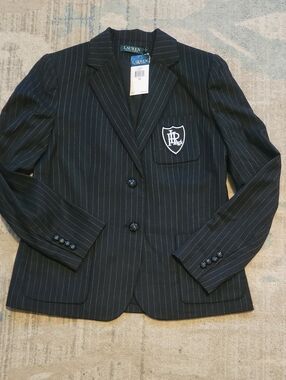 Ralph Lauren Blazer. Pinstripe Black. Size 10. NWT